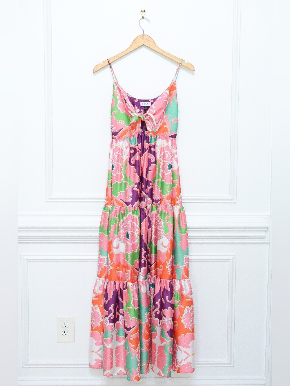 Anthropologie Delfi Collective Sebastienne Cut Out Floral Maxi Dress Size S Boho - Picture 3 of 13